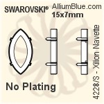 施华洛世奇XILION施亮马眼形 花式石 (4228) 15x7mm - 白色（半涂层） 白金水银底