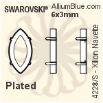 スワロフスキー XILION Navetteファンシーストーン石座 (4228/S) 15x7mm - メッキ