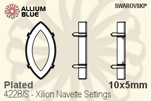 Swarovski Xilion Navette Settings (4228/S) 10x5mm - Plated - Click Image to Close