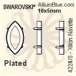 スワロフスキー XILION Navetteファンシーストーン石座 (4228/S) 10x5mm - メッキ