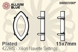 Swarovski Xilion Navette Settings (4228/S) 15x7mm - Plated - Click Image to Close
