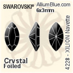 施华洛世奇 梨形 花式石 (4320) 10x7mm - 透明白色 白金水银底