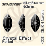 Swarovski XILION Navette Fancy Stone (4228) 4x2mm - Crystal Effect With Platinum Foiling