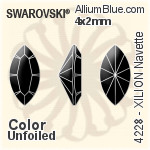 Swarovski XILION Navette Fancy Stone (4228) 5x2.5mm - Clear Crystal With Platinum Foiling