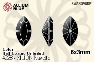 Swarovski XILION Navette Fancy Stone (4228) 6x3mm - Color (Half Coated) Unfoiled - Click Image to Close