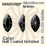 施華洛世奇XILION施亮馬眼形 花式石 (4228) 8x4mm - 顏色（半塗層） 白金水銀底