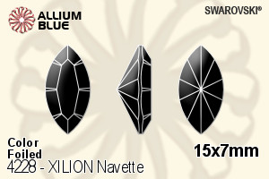 施華洛世奇XILION施亮馬眼形 花式石 (4228) 15x7mm - 顏色 白金水銀底