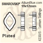 Swarovski Lemon Settings (4230/S) 23x15mm - Plated