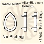 Swarovski Pear Settings (4320/S) 8x6mm - No Plating