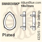 Swarovski Pear Settings (4320/S) 14x10mm - Plated
