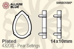 Swarovski Pear Settings (4320/S) 14x10mm - Plated - Haga Click en la Imagen para Cerrar