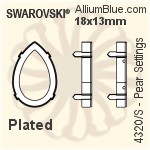 Swarovski Navette Settings (4227/S) 32x17mm - Plated