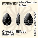 Swarovski Pear-shaped Fancy Stone (4320) 10x7mm - Color (Half Coated) Unfoiled
