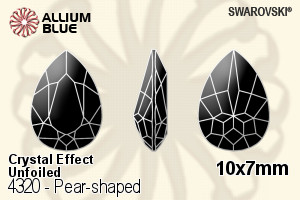 Swarovski Pear-shaped Fancy Stone (4320) 10x7mm - Crystal Effect Unfoiled - Click Image to Close