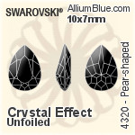Swarovski Pear-shaped Fancy Stone (4320) 14x10mm - Clear Crystal With Platinum Foiling