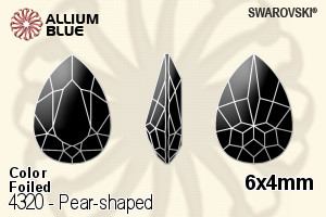 Swarovski Pear-shaped Fancy Stone (4320) 6x4mm - Color With Platinum Foiling