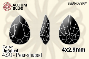Swarovski Pear-shaped Fancy Stone (4320) 4x2.9mm - Color Unfoiled