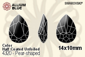 Swarovski Pear-shaped Fancy Stone (4320) 14x10mm - Color (Half Coated) Unfoiled - Click Image to Close