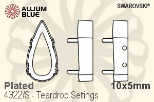 施華洛世奇 Teardrop花式石爪托 (4322/S) 10x5mm - 鍍面 - 關閉視窗 >> 可點擊圖片