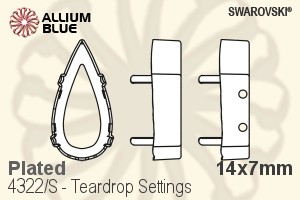 施華洛世奇 Teardrop花式石爪托 (4322/S) 14x7mm - 鍍面 - 關閉視窗 >> 可點擊圖片