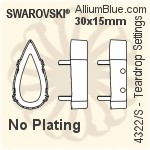Swarovski Teardrop Settings (4322/S) 18x9mm - Plated