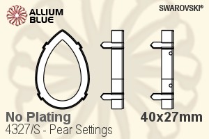 Swarovski Pear Settings (4327/S) 40x27mm - No Plating - Click Image to Close