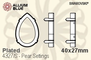 Swarovski Pear Settings (4327/S) 40x27mm - Plated - Click Image to Close