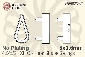 施华洛世奇XILION施亮Pear Shape花式石爪托 (4328/S) 6x3.6mm - 无镀层 - 关闭视窗 >> 可点击图片