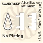 Swarovski XILION Pear Shape Settings (4328/S) 6x3.6mm - No Plating