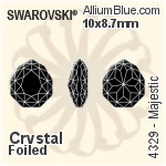 スワロフスキー Majestic ファンシーストーン (4329) 10x8.7mm - クリスタル エフェクト 裏面プラチナフォイル