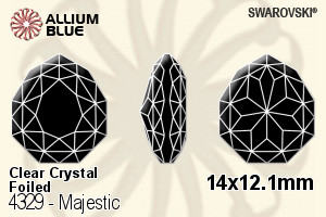施华洛世奇 Majestic 花式石 (4329) 14x12.1mm - 透明白色 白金水银底 - 关闭视窗 >> 可点击图片
