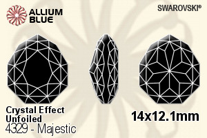 スワロフスキー Majestic ファンシーストーン (4329) 14x12.1mm - クリスタル エフェクト 裏面にホイル無し - ウインドウを閉じる