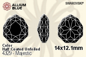 施华洛世奇 Majestic 花式石 (4329) 14x12.1mm - 颜色（半涂层） 无水银底