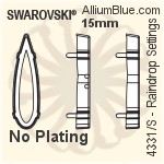 施华洛世奇 圆形 Spike 手缝石 (3297) 7x7mm - 白色（半涂层） 白金水银底