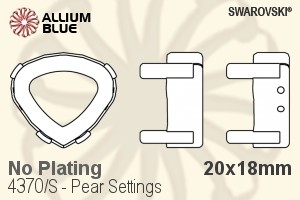 Swarovski Pear Settings (4370/S) 20x18mm - No Plating - Click Image to Close