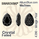 Swarovski Mirage Pear Fancy Stone (4390) 10x7mm - Clear Crystal With Platinum Foiling