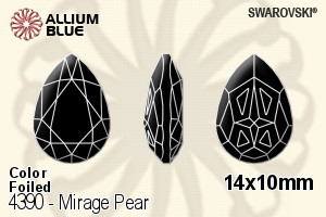 施华洛世奇 Mirage Pear 花式石 (4390) 14x10mm - 颜色 白金水银底