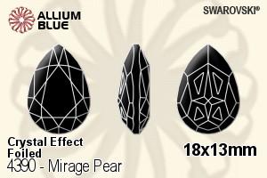 施华洛世奇 Mirage Pear 花式石 (4390) 18x13mm - 白色（半涂层） 白金水银底