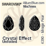 Swarovski Mirage Pear Fancy Stone (4390) 14x10mm - Crystal Effect With Platinum Foiling