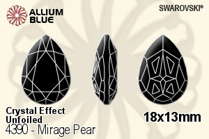 施华洛世奇 Mirage Pear 花式石 (4390) 18x13mm - 白色（半涂层） 无水银底