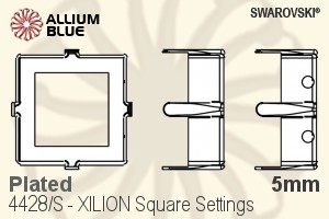 Swarovski XILION Square Settings (4428/S) 5mm - Plated - Click Image to Close