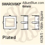 スワロフスキー XILION Squareファンシーストーン石座 (4428/S) 6mm - メッキ