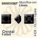 スワロフスキー XILION Square ファンシーストーン (4428) 1.5mm - クリスタル 裏面プラチナフォイル