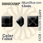 施华洛世奇XILION施亮正方形 花式石 (4428) 1.5mm - 颜色 白金水银底