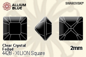 Swarovski XILION Square Fancy Stone (4428) 2mm - Clear Crystal With Platinum Foiling - Haga Click en la Imagen para Cerrar