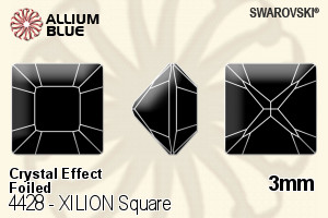 施華洛世奇XILION施亮正方形 花式石 (4428) 3mm - 白色（半塗層） 白金水銀底 - 關閉視窗 >> 可點擊圖片