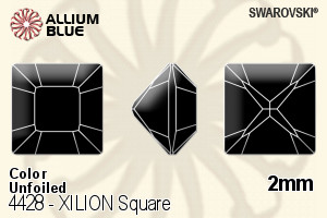 施华洛世奇XILION施亮正方形 花式石 (4428) 2mm - 颜色 无水银底