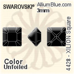 施華洛世奇 XILION 施亮 正方形 花式石 (4428) 5mm - 白色（半塗層） 白金水銀底