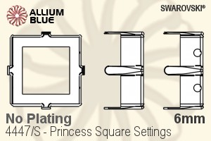 Swarovski Princess Square Settings (4447/S) 6mm - No Plating