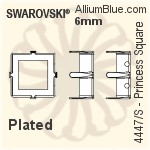 施華洛世奇XILION施亮正方形 花式石 (4428) 8mm - 透明白色 白金水銀底